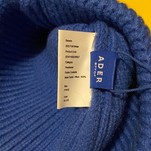 Ader Error Blue logo patch Wool Knit Beanie (100% wool) BNWT Black Friday 🥳 - Picture 4 of 4